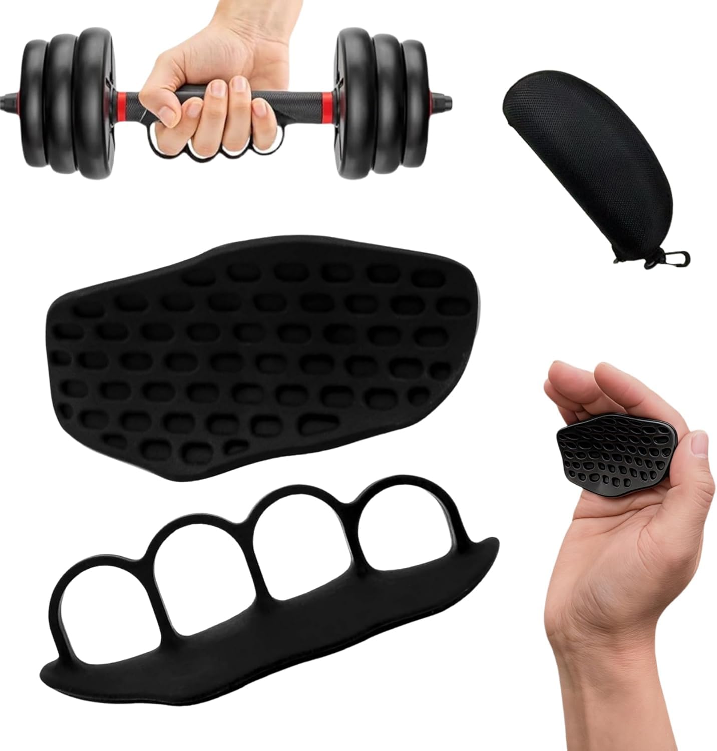 Gym Hand Grips Silicone, Hand Grips for Weight Lifting, Non Slip Grips for Weightlifting, Pull Up Grips for Gym Training, Lightweight Palm Protection for Men & Women