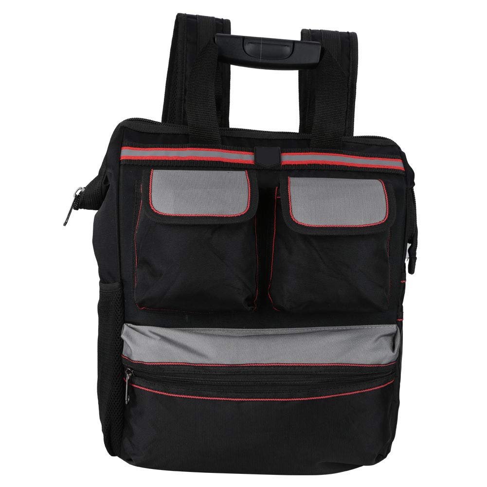 Tool Bag​ Oxford Cloth Tool Bag Tool Storage Bag Multifunctional Repair Tool Backpack Electrician Supplies(Black)