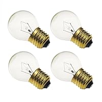 Jslinter 40W High Heat Oven Light Bulbs - 120V E26/E27 G45 Appliance Bulbs, 415 Lumens Clear, 300°C Rated 4-Pack