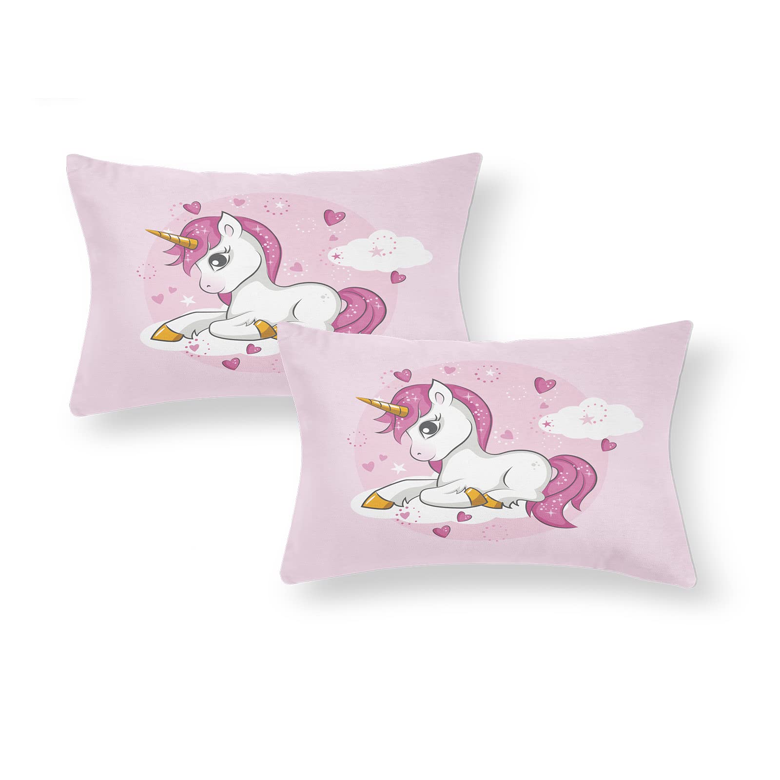 AVJWWD Set di Biancheria da Letto per Bambini, in Microfibra, con Motivo a Unicorno, con Stampa 3D, 3 Pezzi, con Chiusura a Strappo, Morbido per Ragazze (B, 220x240cm)