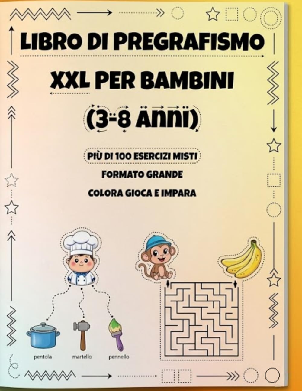 Pregrafismo per bambini – Attività educative, labirinti e giochi per imparare divertendosi: Oltre 100 attività educative | Labirinti, forme da ... | Immagini su un solo lato | 3 - 8 anni