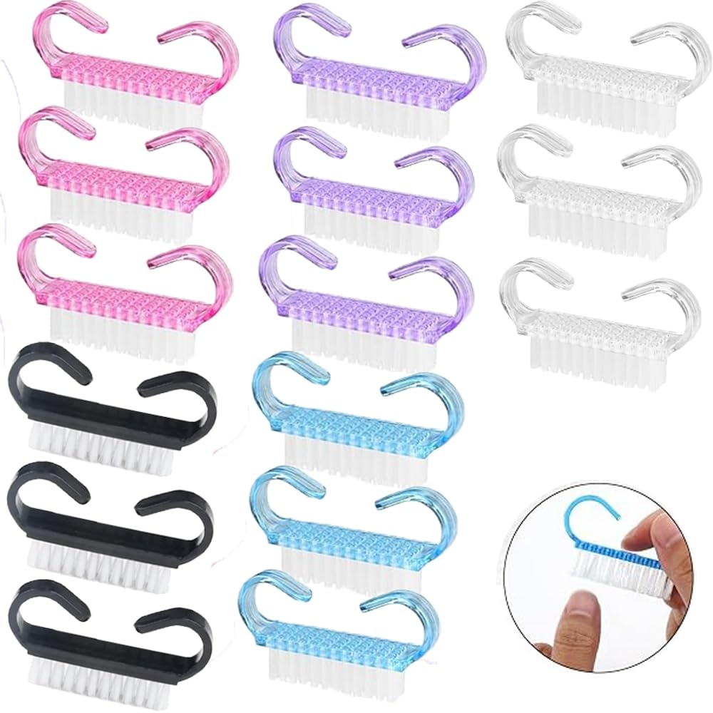 RXKFIGX 15 Pcs Nail Brush, Nail Brushes for Cleaning Nails Plastic Clean Brush, Hand Scrubbing Cleaning Brush
