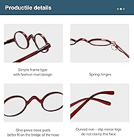 Vista 41 de BLUELESS Vintage Round Reading Glasses Professor Readers (Brown Tortoise, +0.50)