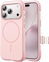JETech Magnetic Silicone Cover for iPhone 17 Pro, Candy Pink | Block-Color Edge Design, MagSafe Compatible, Silky Soft Touch, Shockproof Case with Non-slip Grip