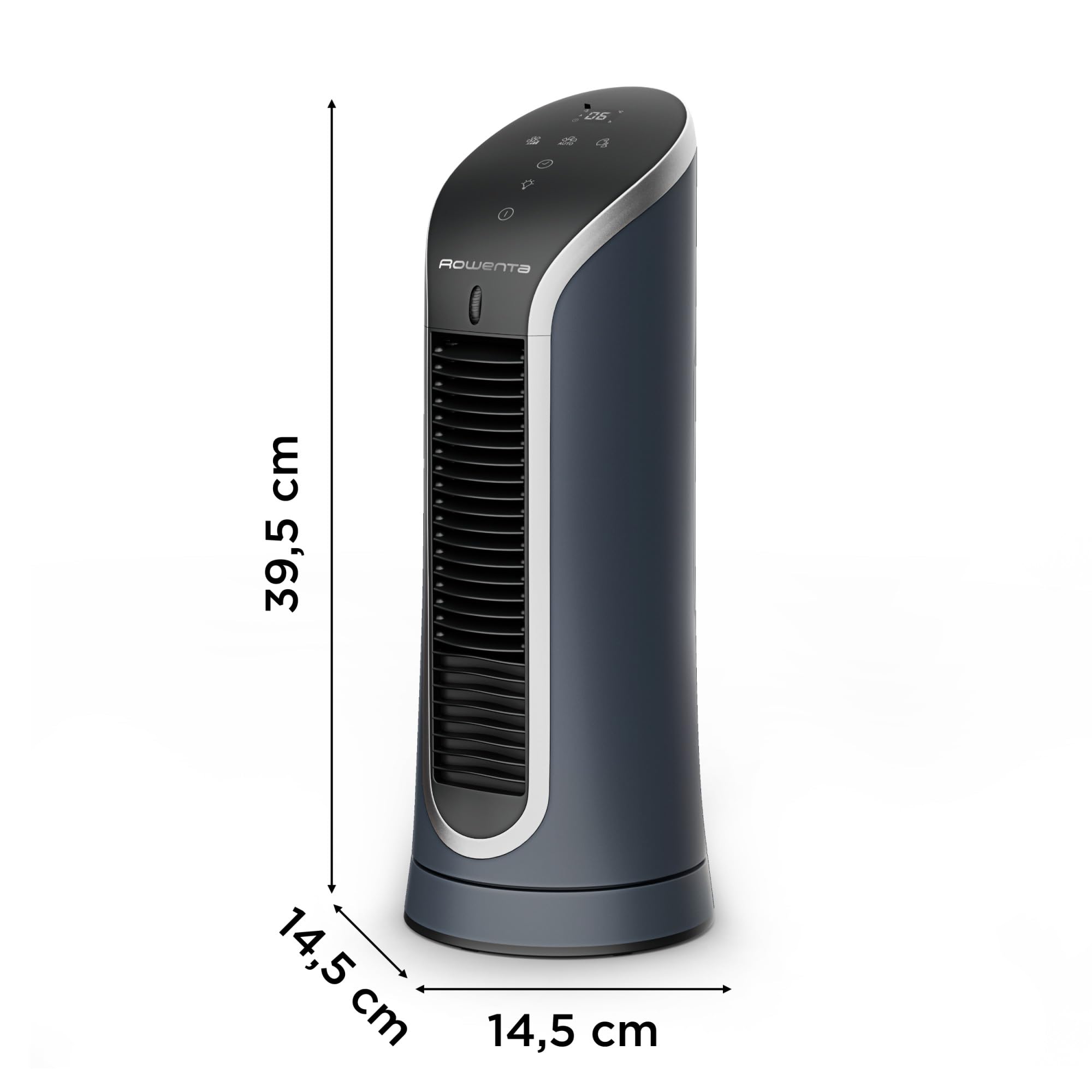 Rowenta Eole Compact, Ventilateur colonne, Rafraîchissement intense, Silencieux, Econome en énergie, Compact, Eco-conçu VU6220F0, Noir et Blanc