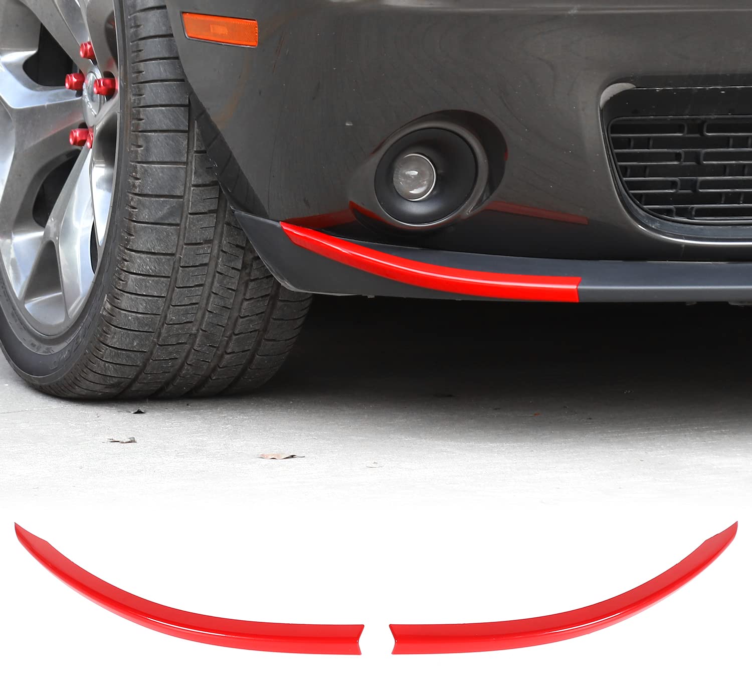 Voodonala for Dodge Challenger 2015-2023 Front Bumper Lip Splitter Protector Cover Compatible with Dodge Challenger 2015-2023(Red, SXT)