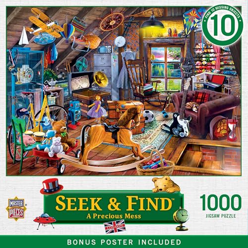 MasterPieces Rompecabezas Seek & Find de 1000 piezas para adultos, familia o jóvenes - Precious Mess - 19.25"x26.75" miniatura 1