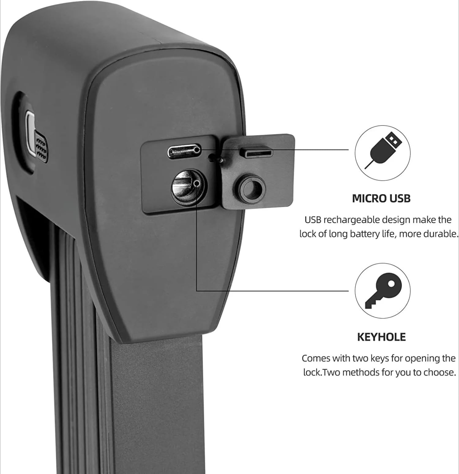 Antivol de vélo avec empreintes digitales, antivol pliable intelligent, verrouillage Bluetooth par application, étanche, acier allié, rechargeable par USB