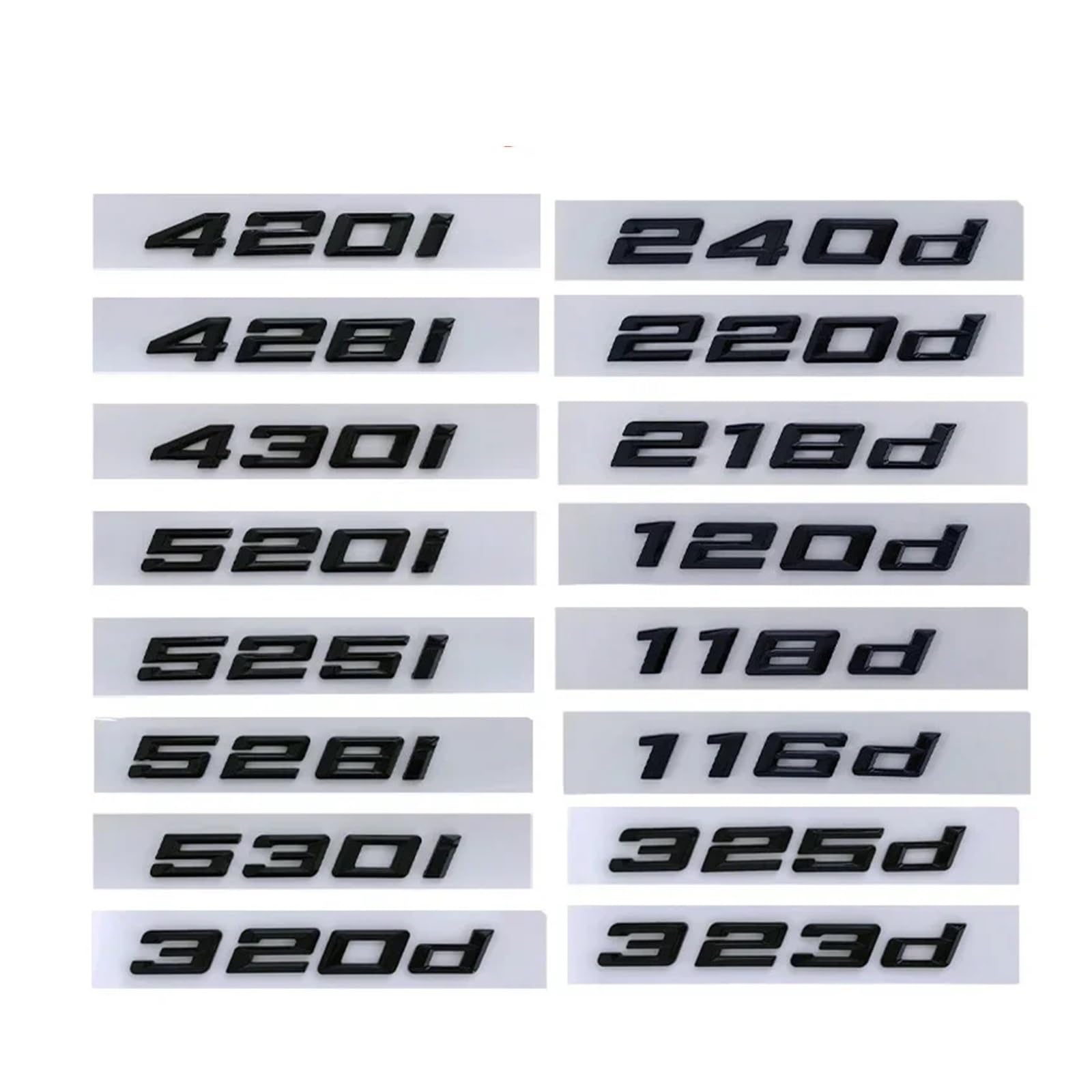 NBCNZCTSAS 3D ABS Letters Car Rear Trunk Badge Emblem 420d 428d 528d 530d 535d 540d Logo Fit For BMW Accessories(Glossy Black,528d)