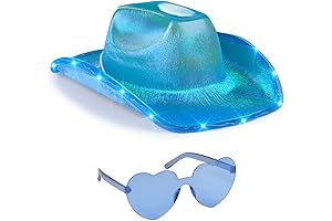 Funcredible Blue Light Up Cowboy Hat and Glasses