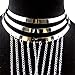 SIYWINA Body Chain with Pearls Harness Multirow Necklace Shoulder Body Chain