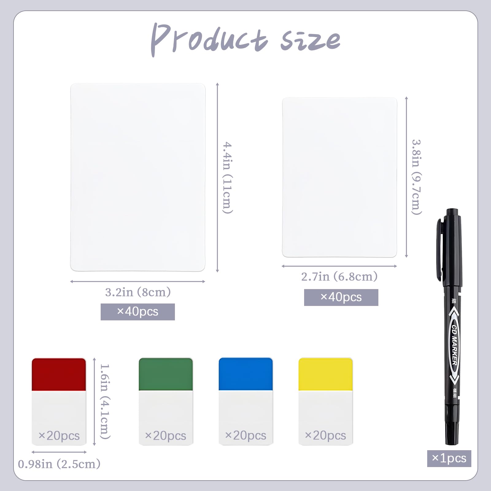 CNYMANY 80 pcs Tall Trading Card Dividers, White, Polypropylene, A4/Letter, 4.4 x 3.2in & 3.8 x 2.7in, No Holes - Image 2