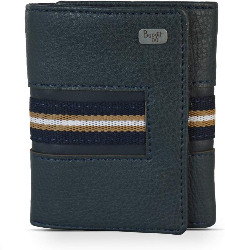 Baggit Blue Faux Leather Men's 3 Fold Wallet
