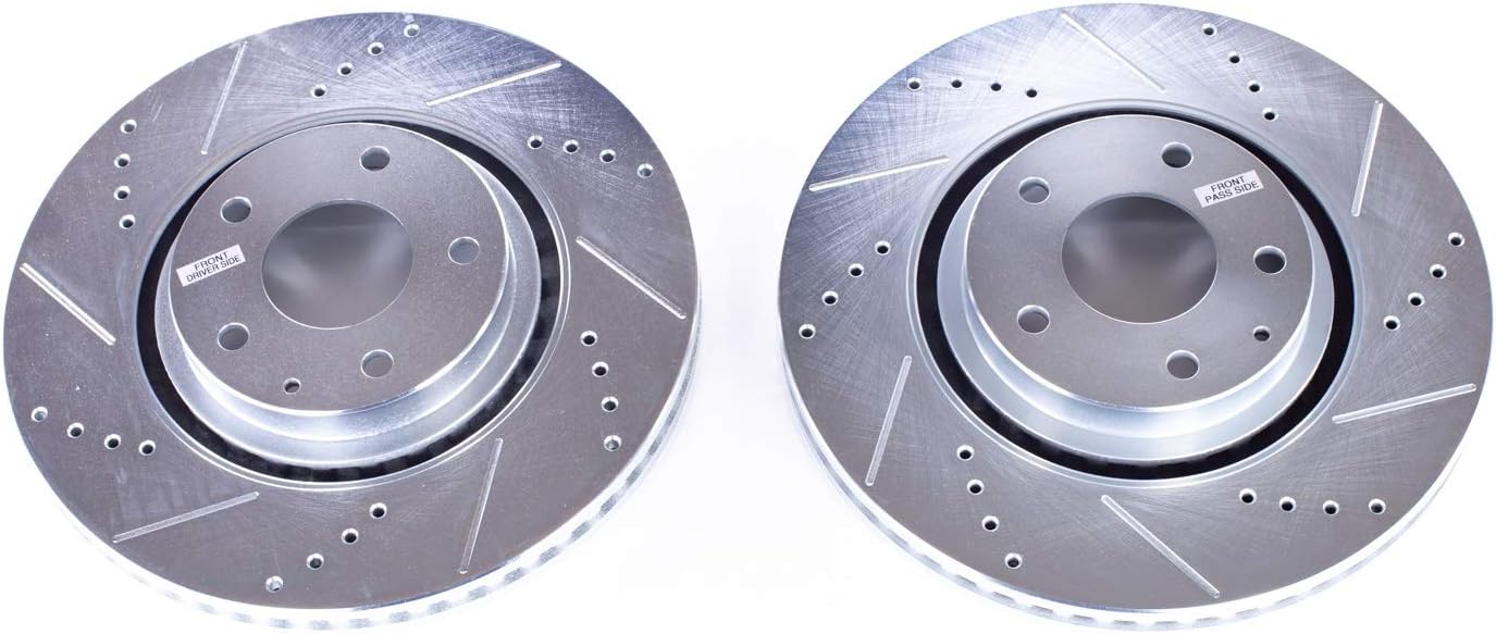 Power Stop JBR1741XPR Drilled and Slotted Front Brake Rotor Pair For Mazda 6 2019-2020, Mazda CX-5 2019-2021, Mazda CX-5 2023-2024, Mazda CX-9 2016-2021, Mazda CX-9 2023 [Model Specific]