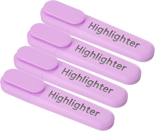 PATIKIL Rotulador, paquete de 4 rotuladores de punta ancha a base de agua, para oficina, hogar, uso diario, estilo 1, morado