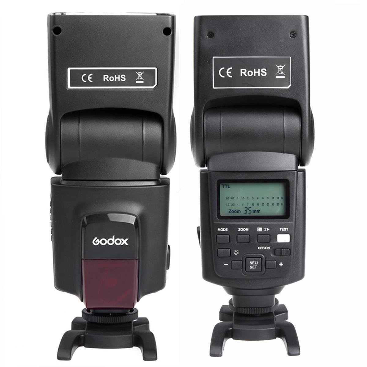Godox Flash para Canon EOS 5d Mark II, 7d, 650d, 600d, 60d, 550d, 500d, 50d, 450d, 400d Digital, 40d, 30d Negro