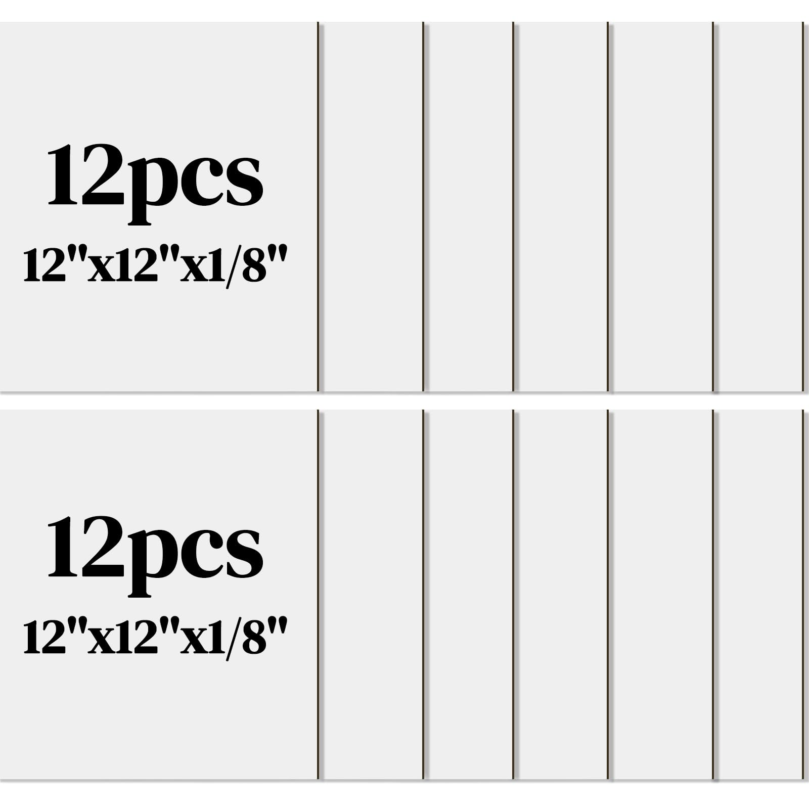 Geelin 12 Pcs 12 x 12 Inches Double-Sided Colored Plywood Sheets 1/8 Thin Craft Wood for Laser Cutting Engraving DIY Crafts Architectural Models Making (White)