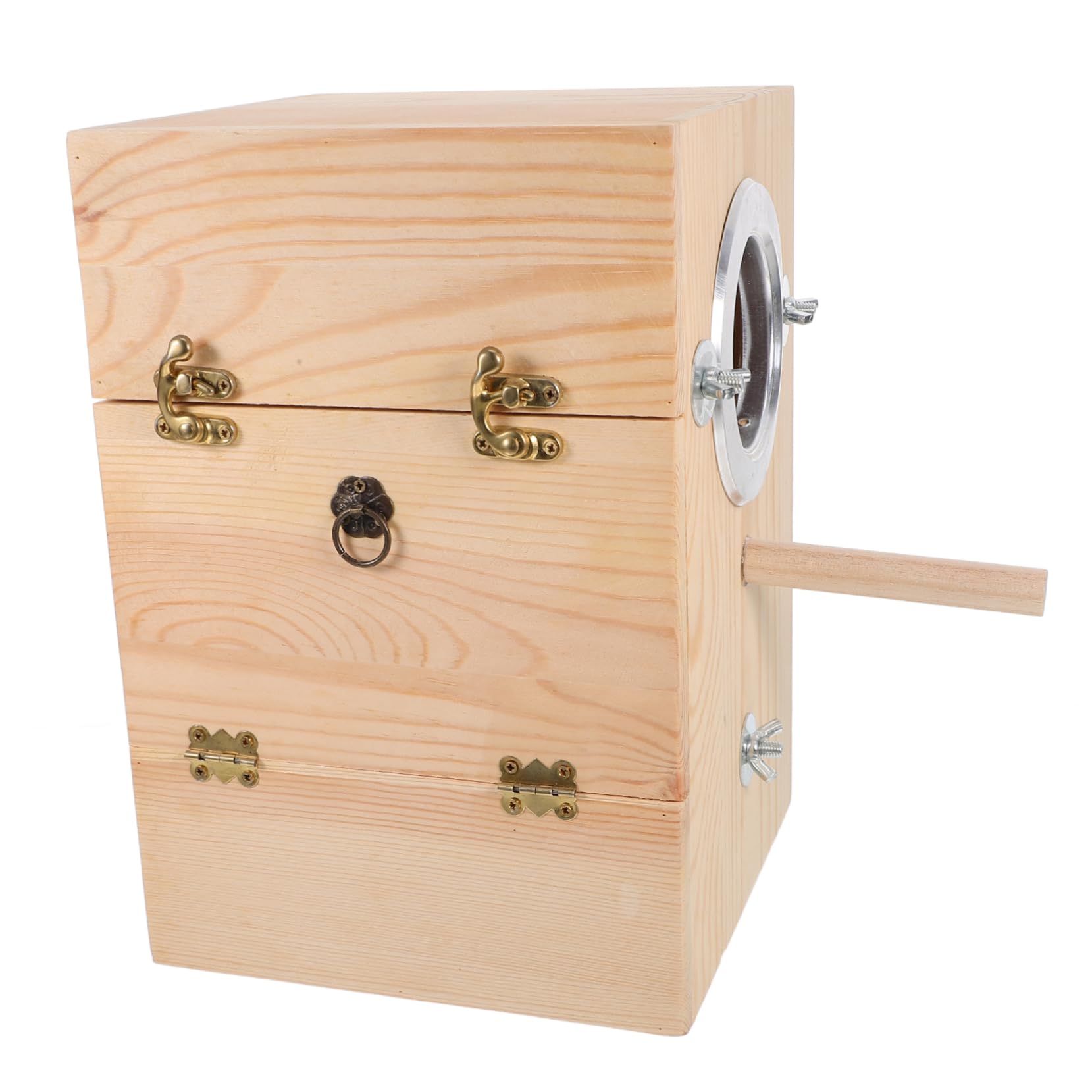 Caja Nido de Madera para Periquitos y Pequeñas Aves, Caja de Cría Decorativa para Exterior, Refugio Seguro y Cálido para Anidación en Jardín o Interior