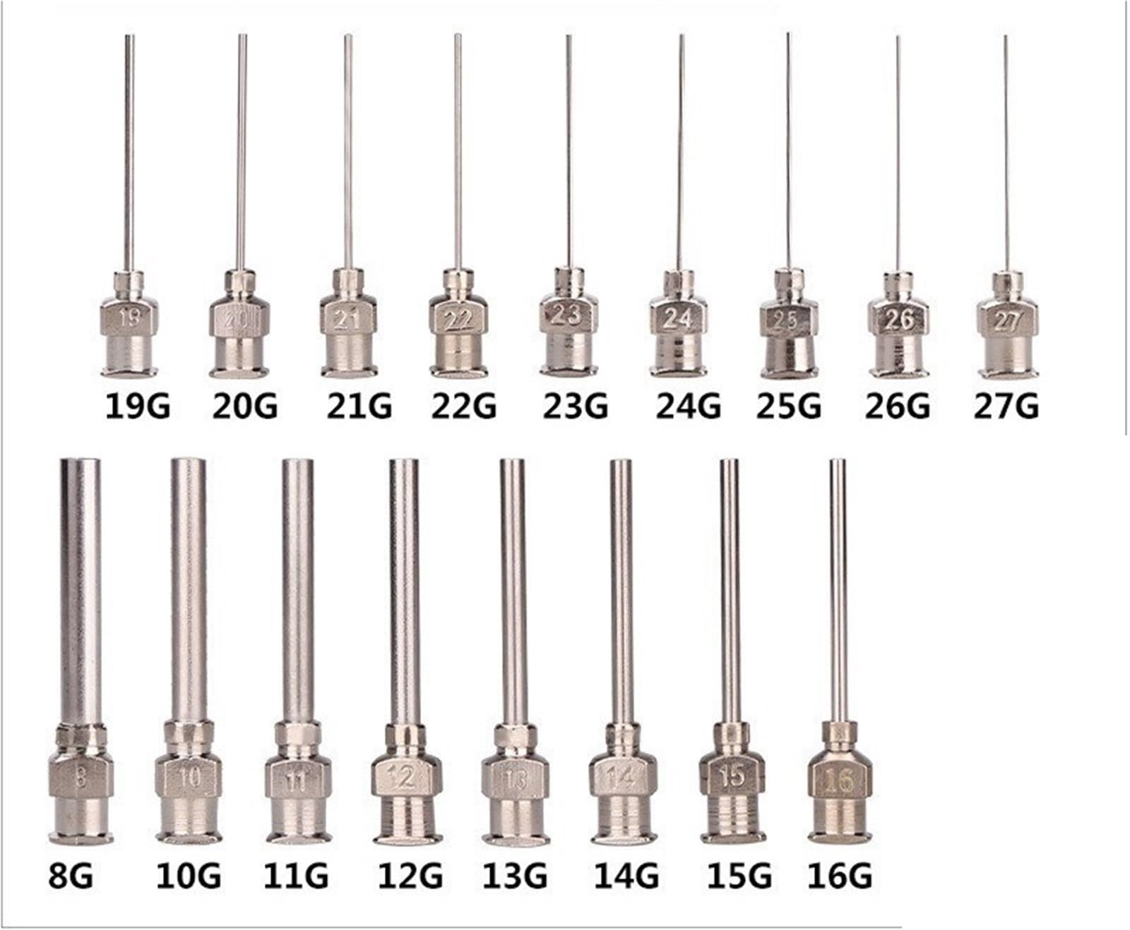 12 Stück 1 Zoll Edelstahl-Dosiernadeln 8G bis 19G Präzisionsnadel Tropf-, Klebe- und Klebemaschinen-Verbrauchsmaterial(12G)