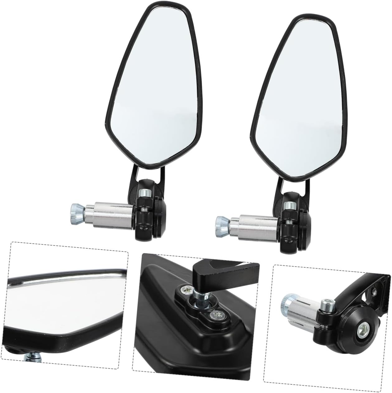 1pair Motorcycle Rear View Mirrors Aluminum Alloy High Definition Easy Installation for Safety and Style All