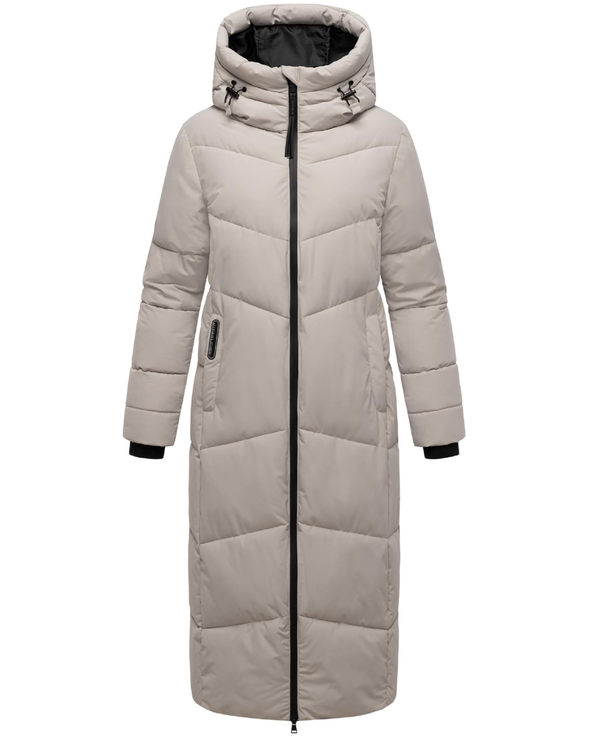 Marikoo Women's Bone Firella Xvi Extra Long Winter Coat, Warm Quilted Coat With Waterproof Zip, Xs-6Xl, M