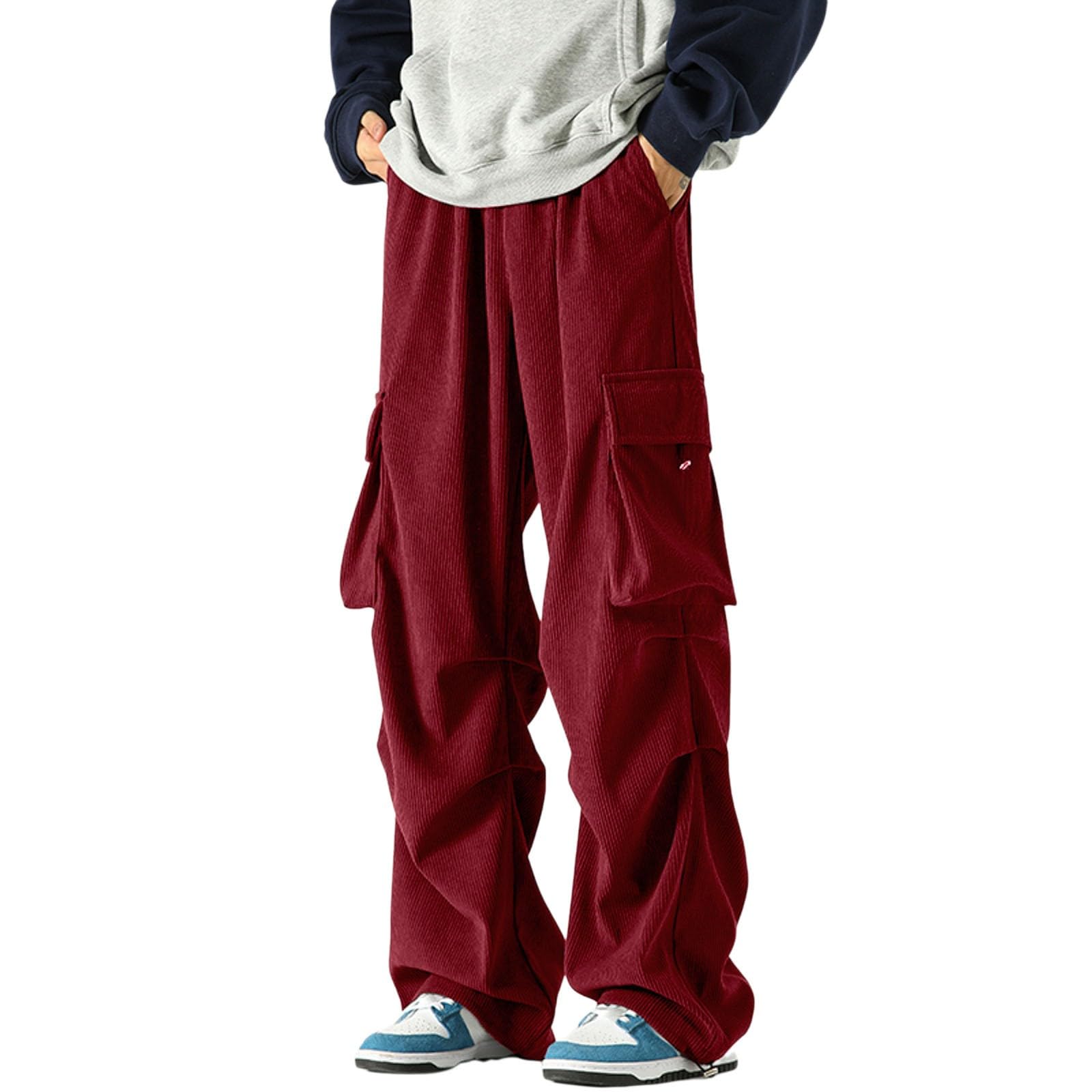 Generisch Cordhose Herren Baggy, Locker Weites Bein Relaxhose Cordhosen Comfy Regular Fit Breitcord Hose Corduroy Pants Gemütliche Freizeithose Stoffhose Cord Jogginghose Outdoor/Streetwear