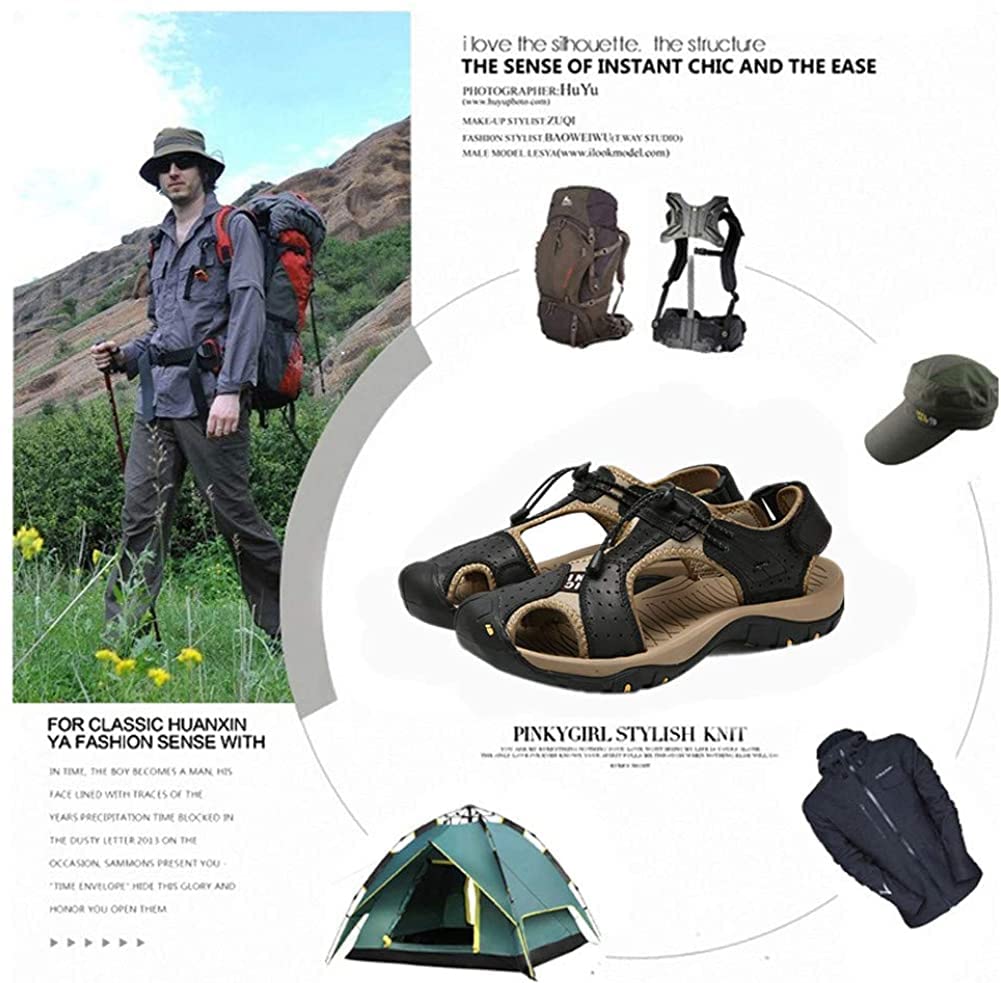 Asifn Sandali Antiscivolo Trekking Sportivi Sport Outdoor Uomo Scarpe Pelle Casual Traspirante Spiaggia Slides Fisherman Arrampicata Estivi