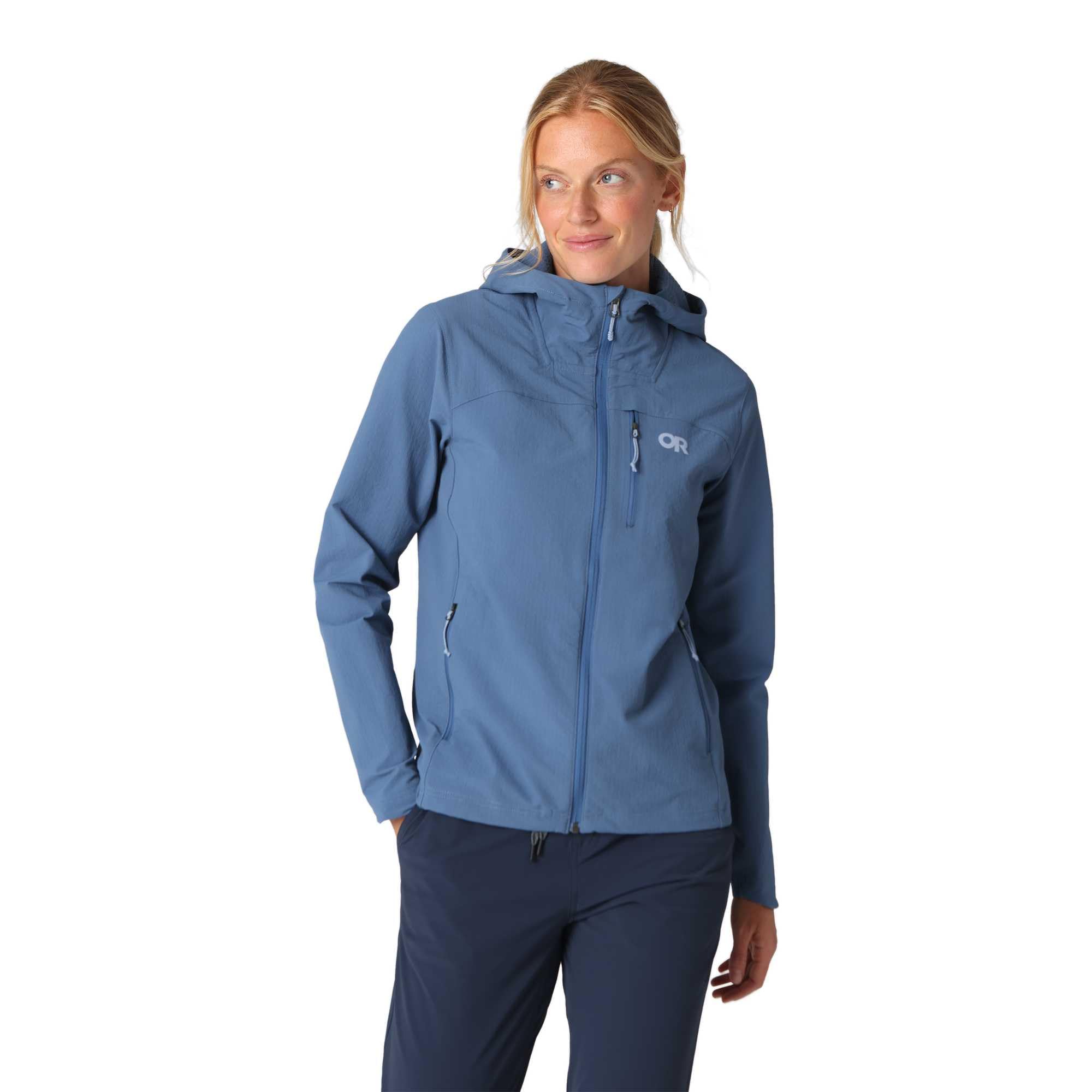 Outdoor Research Felpa con cappuccio Ultima Softshell da donna, resistente al vento, all'acqua e all'abrasione, interno spazzolato, UPF 50+, vestibilità standard