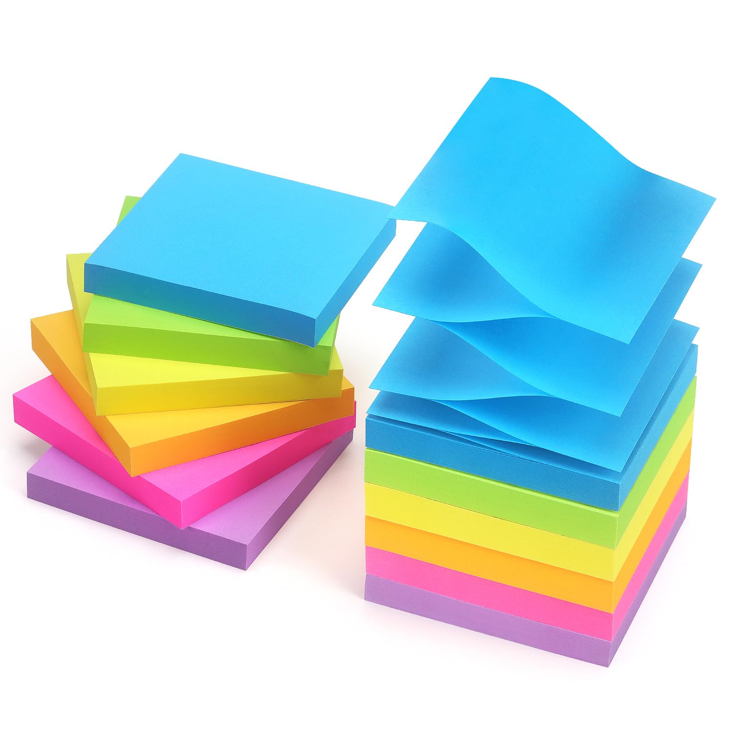 Early Buy Pop Up Sticky Notes 3x3 Refills Self-Stick Notes 12 Pads, 6 Bright Colors, 100 Sheets/Pad