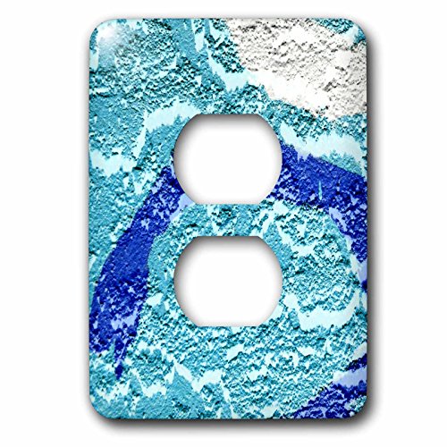 Tableau mural abstrait bleu sarcelle et blanc multicolore pour double prise design