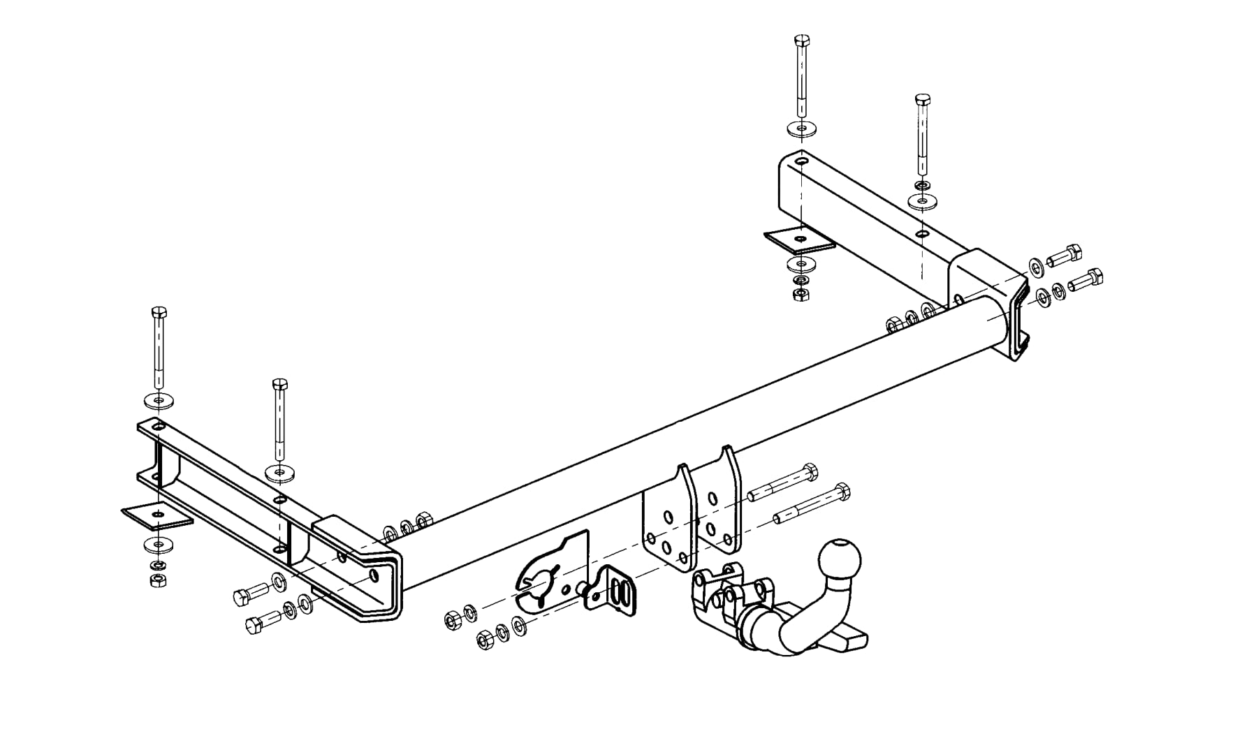Hook horizontal abnehmbare AHK Anhängerkupplung für Audi A4 B8/8K Kombi/Avant 2008-11.2015 + universell Elektrosatz 7-polig