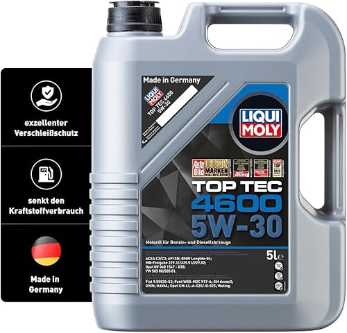 LIQUI MOLY Top Tec 4600 5W-30 | 5 L | Synthesetechnologie Motoröl | Art.-Nr.: 3756 & Pro-Line Motorspülung | 500 ml | Öladditiv | Art.-Nr.: 2427
