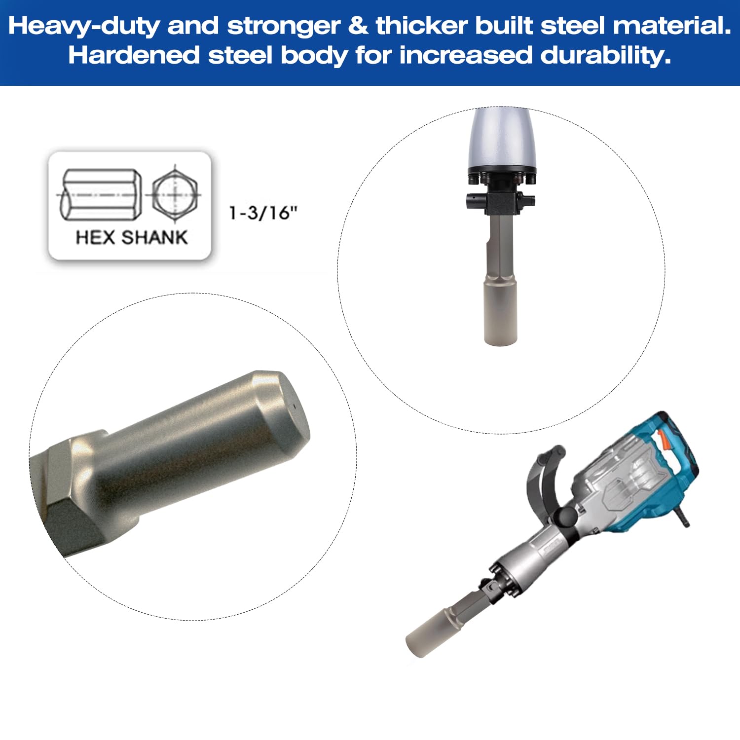SDS HEX Ground Rod Driver, Hammer Drill Rod Driver Hex Shank (SDS HEX 30MM)