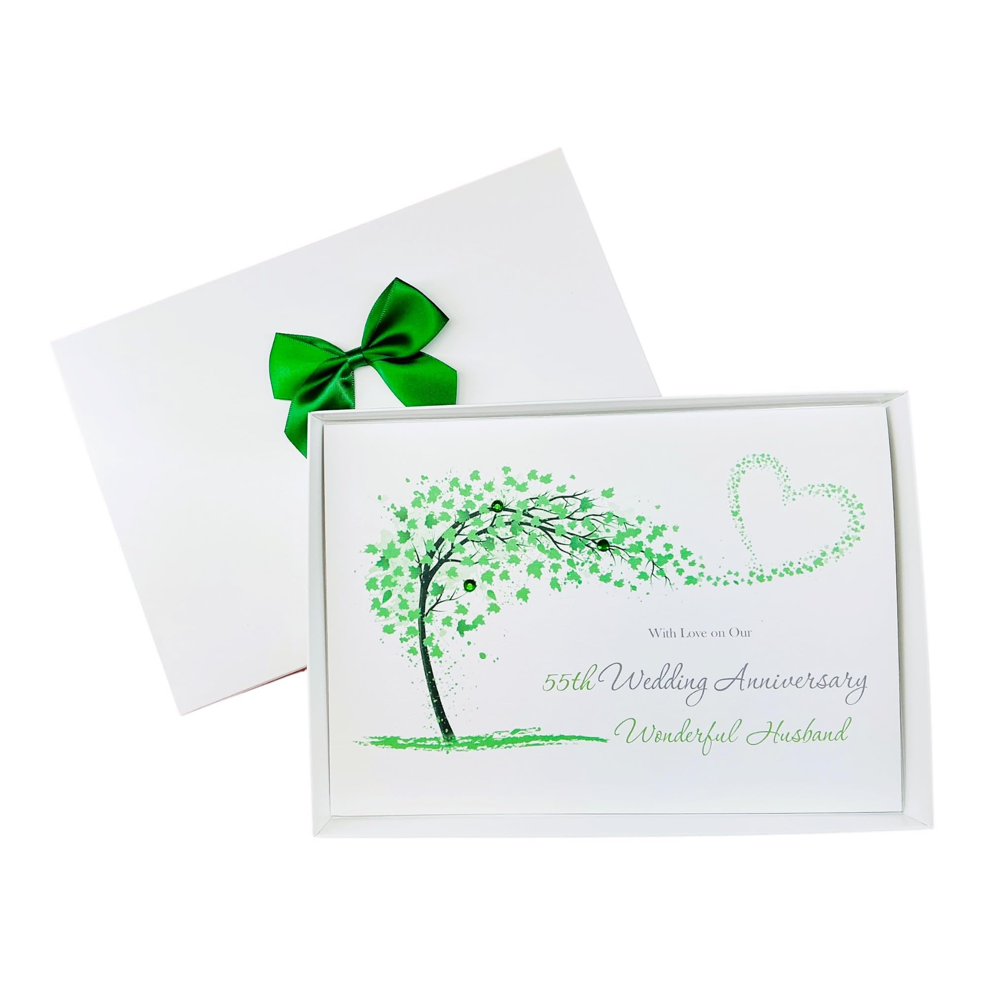 Husband 55th Wedding Anniversary Card Personalised Emerald – SH 101