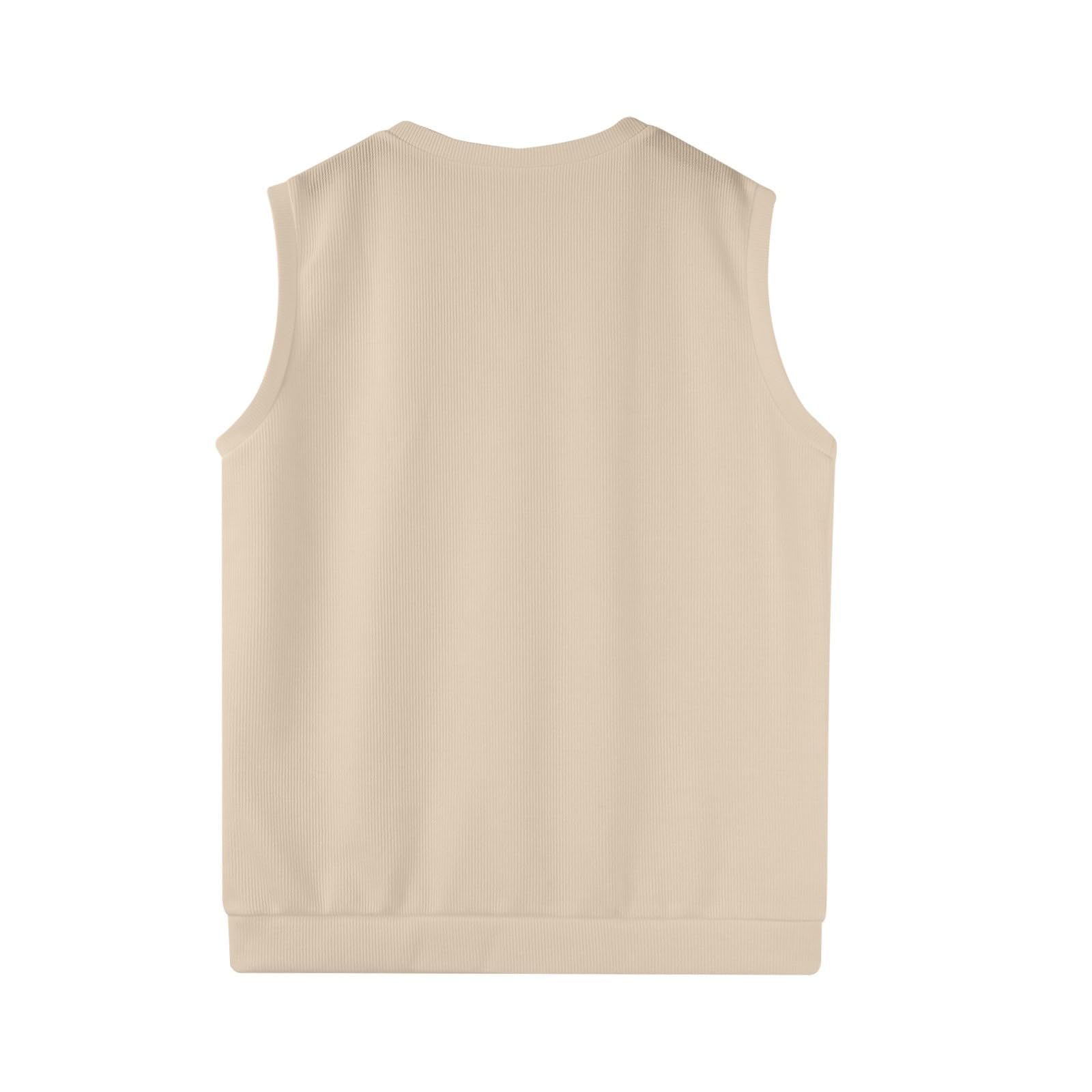 Chaleco de Punto con Cuello en V para Hombre Estilo Informal Sin Mangas Corte Ajustado Chaleco de Lana Suéter de Punto Clásico Chaleco de Caballero de Negocios