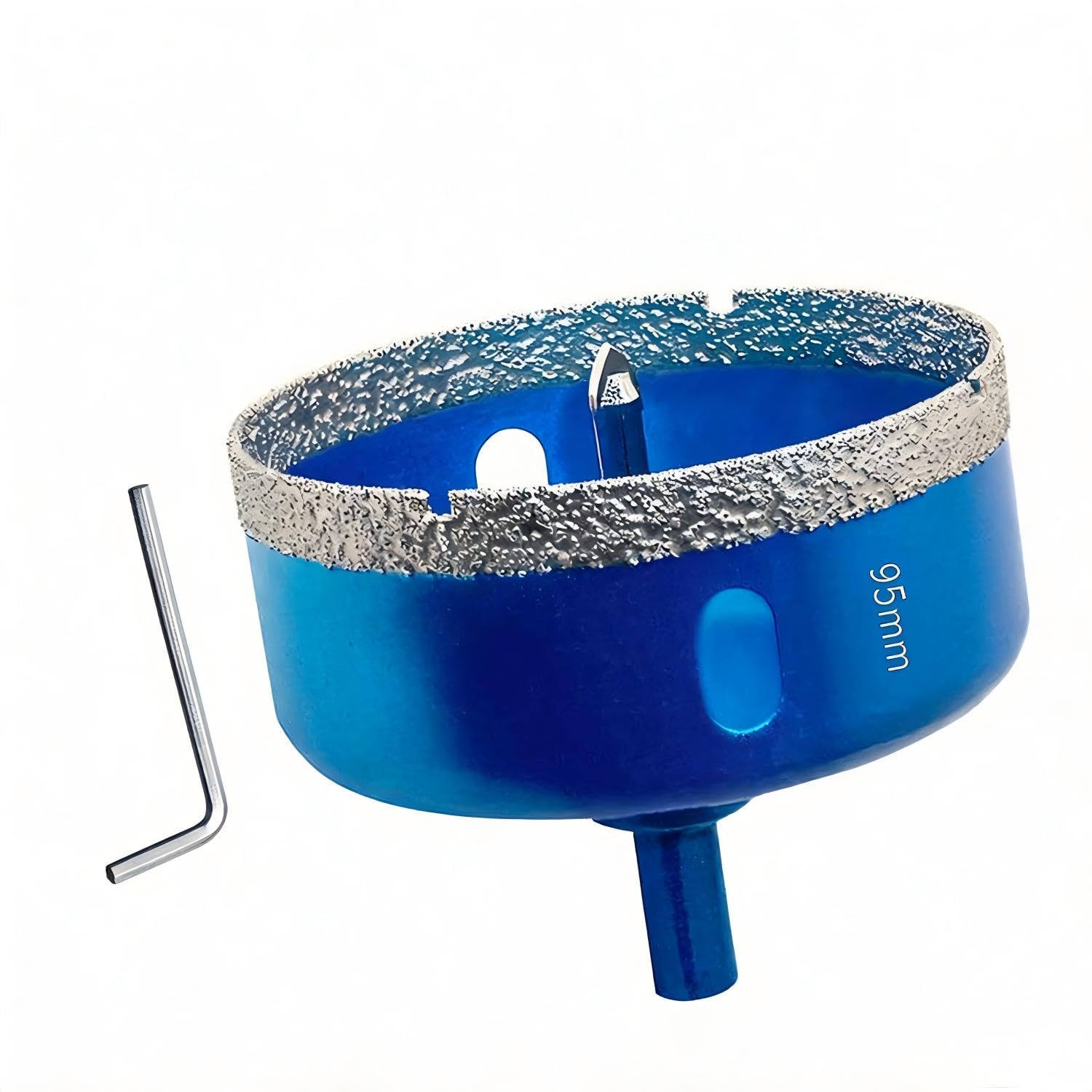 95MM Diamond Hole Saw with Pilot Center Drill Bit,Glass Hole Saw Core Drill Bit with Diamond Surface Coating,Vacuum Brazed Diamond Core Hole Cutter for Tile,Porcelain,Glass