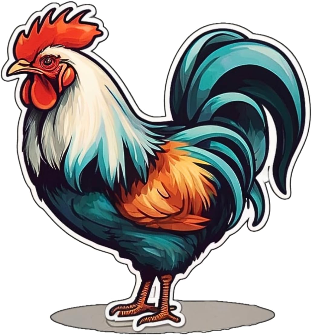 3 Pcs Chicken Stickers 3in, Gifts for Water Bottles, Chicken Vinyls Stickers Decal Waterproof Bottles, Sticker for Kids Teen Laptop, Luggage Skateboard Water Bottle,Phone.(Chicken 3)