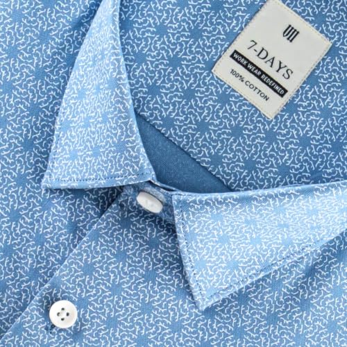 Image of 7-DAYS Men's Premium Formal Printed Shirt - 100% Cotton, Regular Fit, Full Sleeves, with Pocket - Stylish for Special Occasions.