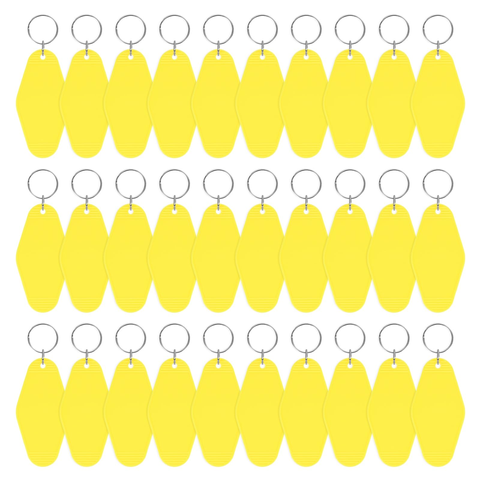 TIXIPEM 30PCS Blank Hotel Keychain Tags Yellow