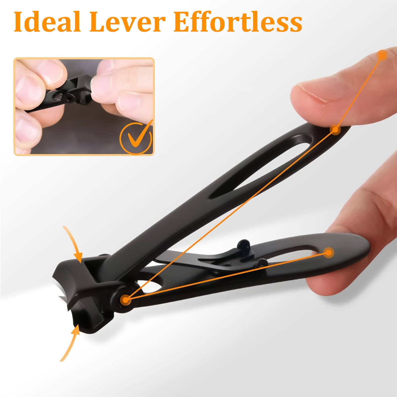 Cortaúñas grueso de 15 mm de ancho, cortador de uñas para uñas gruesas de acero inoxidable, cortaúñas de los pies resistente con cuchillas curvas, cortaúñas grandes para hombres, personas mayores y