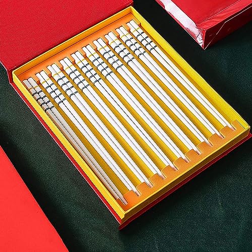 Baguettes Multipack Baguettes réutilisables Baguettes réutilisables avec boîte- Cadeau de Baguettes en Porcelaine Japonaise, 10 Paires de Baguettes réutilisables en céramique(Color:1,Size:)