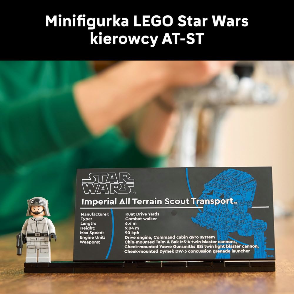 LEGO Star Wars Maszyna krocząca AT-ST 75417 | Pojazd z Gwiezdnych Wojen, kolekcjonerski zestaw klocków dla dorosłych, prezent dla fana Star Wars, seria UCS, 1513 elementów