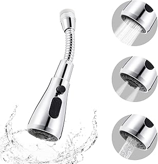 FANTESI Kitchen Tap Spray Head FM22 M24 Kitchen Sink Tap Sprayer Attachment 360° Swivel Spout Kitchen Faucet Head with 2 Modes Replacement Tap End Diffuser Spout G1/2