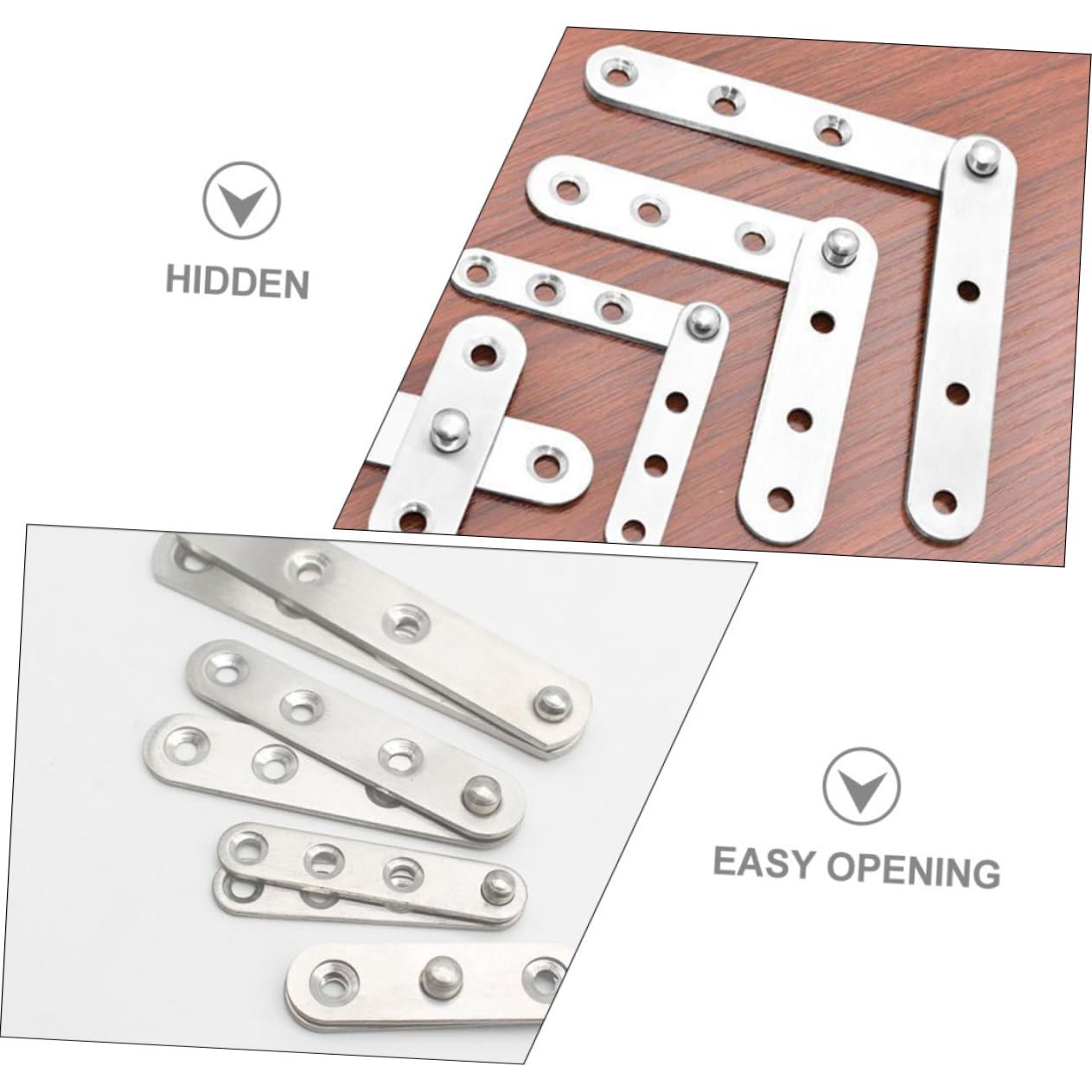 10pezzi Cerniere per Porte in Acciaio Inox Pz per Armadi e Finestre Montaggio Semplice Rotazione Gradi Design Nascosto Elegante