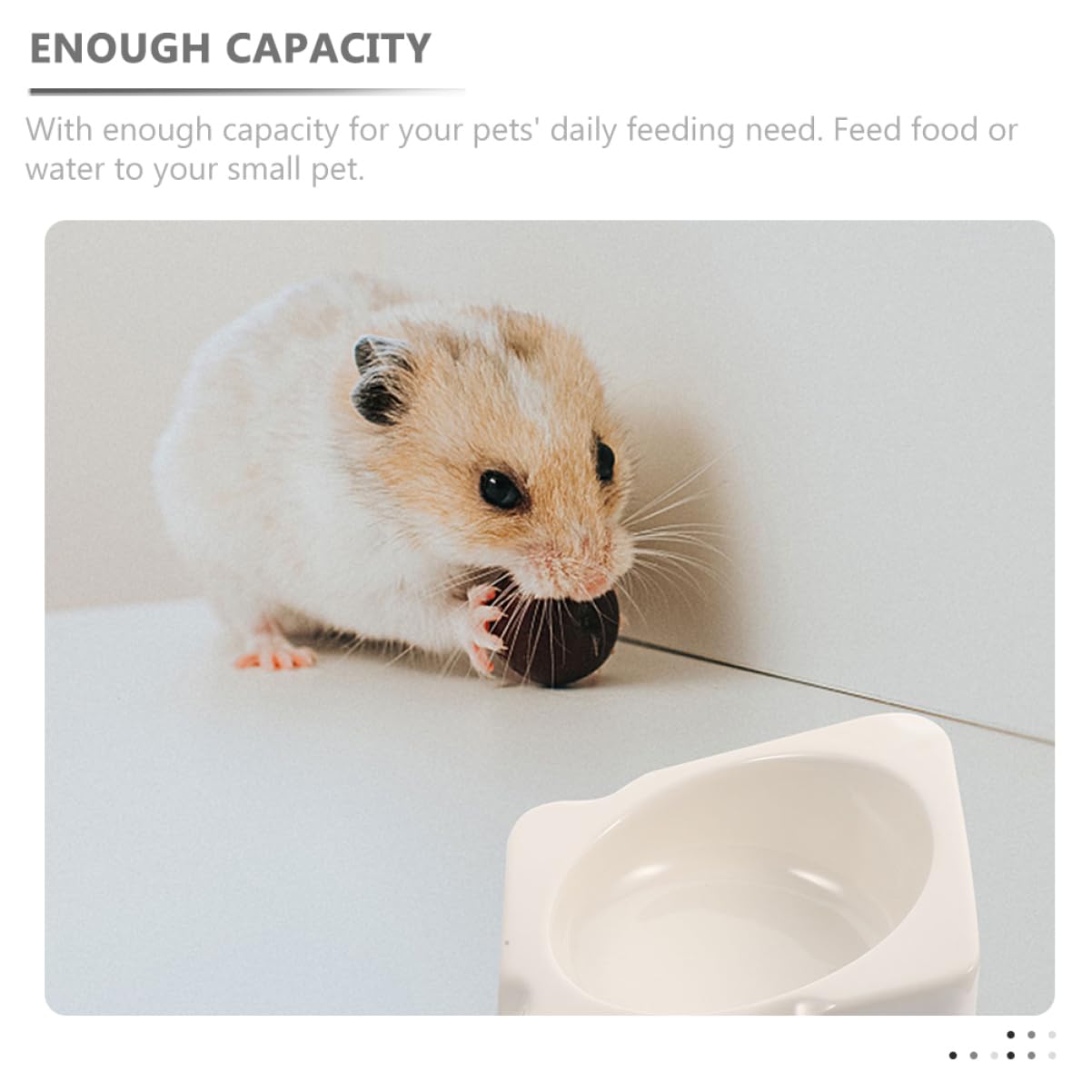 Mikikit Ceramic Chinchilla Feeding Bowl Non Tip Snack Dish for Hamsters Gerbils and Pets Easy to Clean Sturdy Base for Comfortable Dining Experience