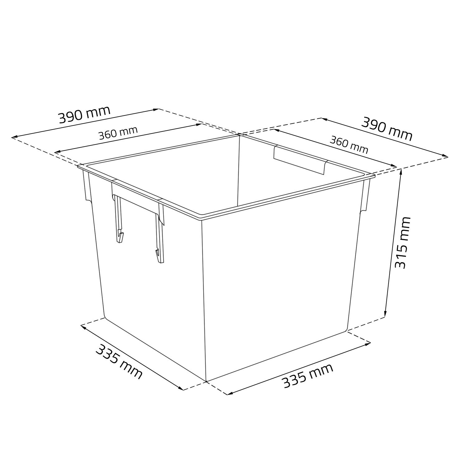 Prosperplast 64L Blumentopf Pflanzkübel inkl. Einsatz quadratisch in Rattan-Optik Kunststoff H 40,5 cm braun