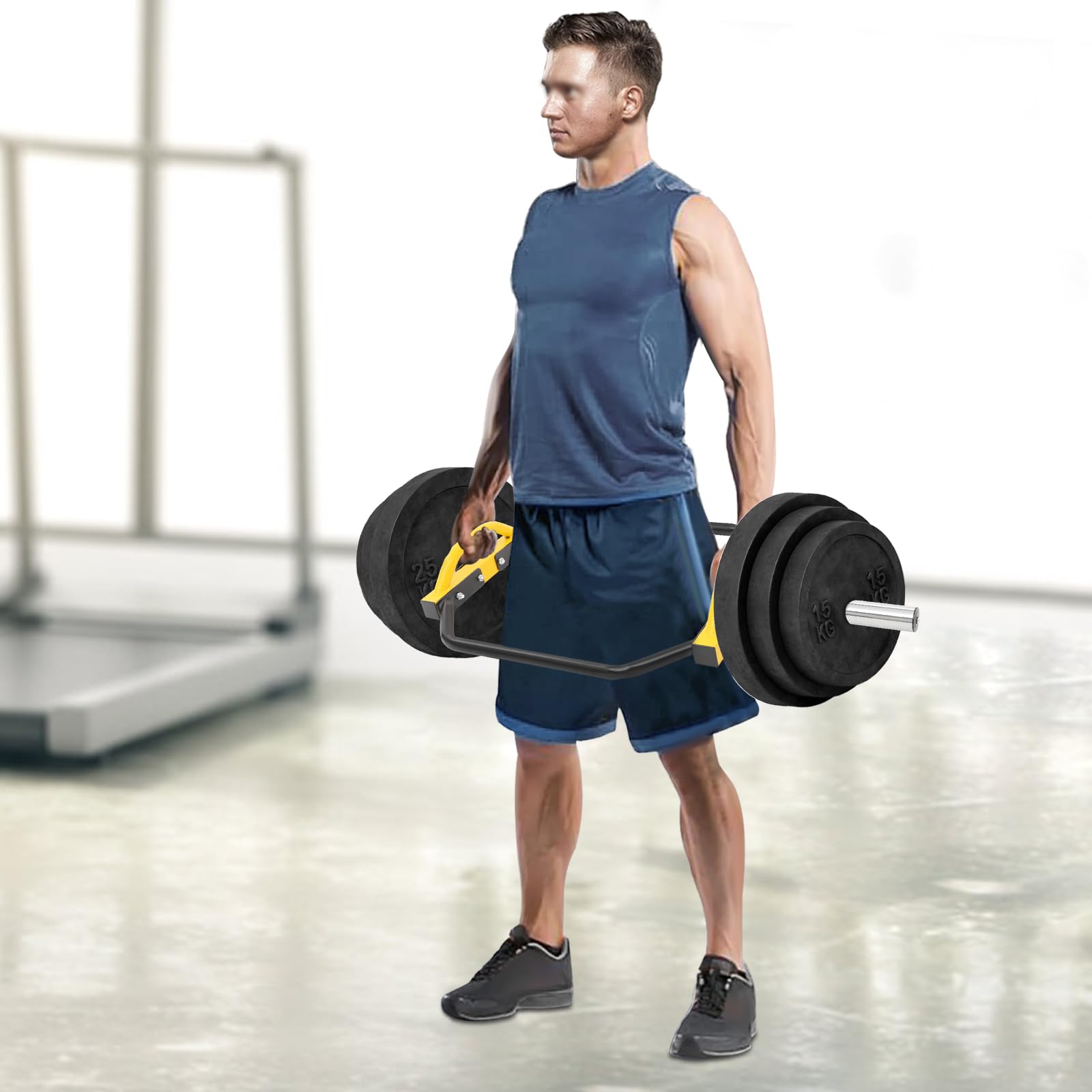Hex Olympic Trap Bar, bilanciere bilanciere con 2 morsetti a molla, polsini esagonali fino a 150 kg, per palestra, casa, lavoro