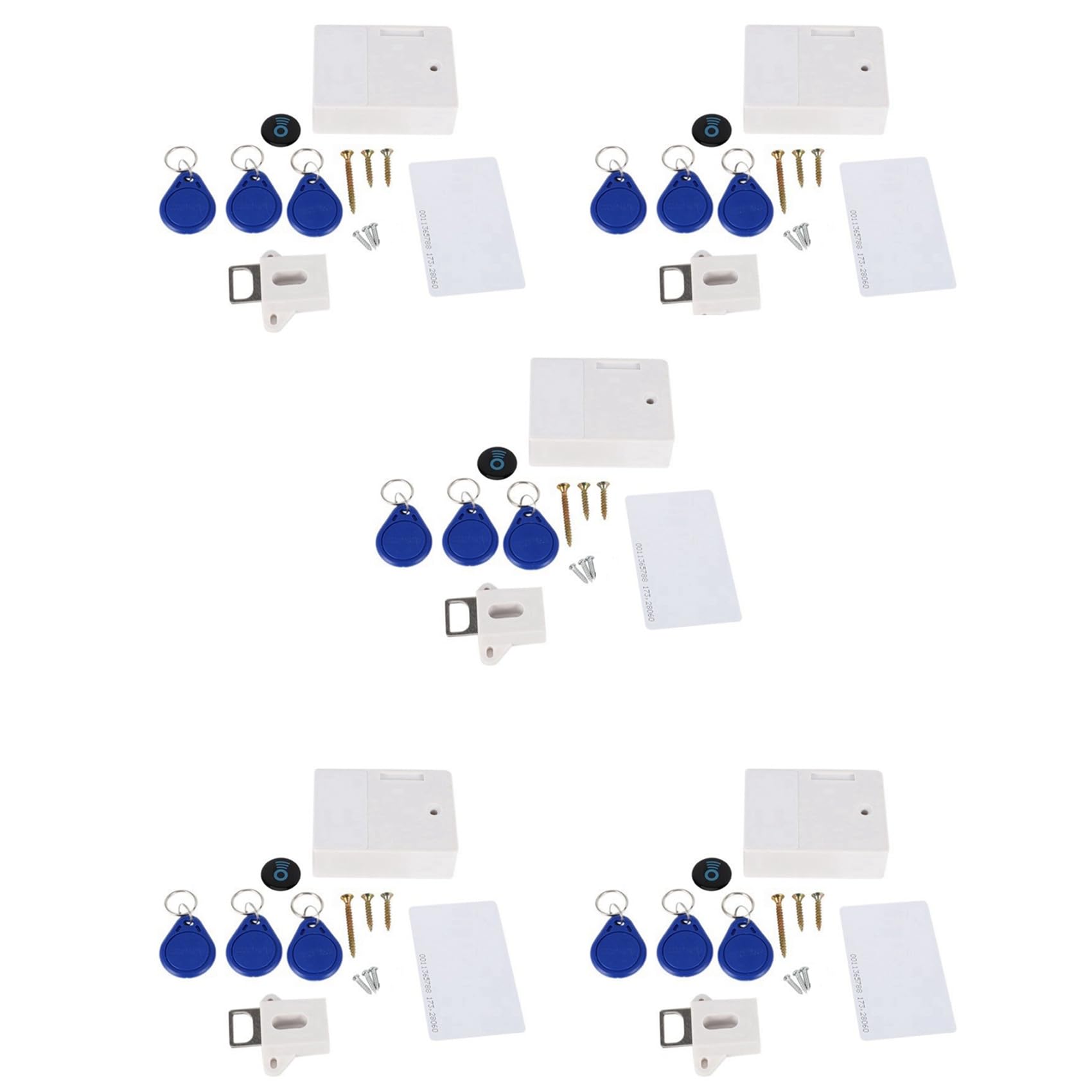 Jnchdghwa White 5X Digital Cabinet Intelligent Electronic Locks Sensor Emid Ic Card Drawer For Wardrobe Furniture Hardware B