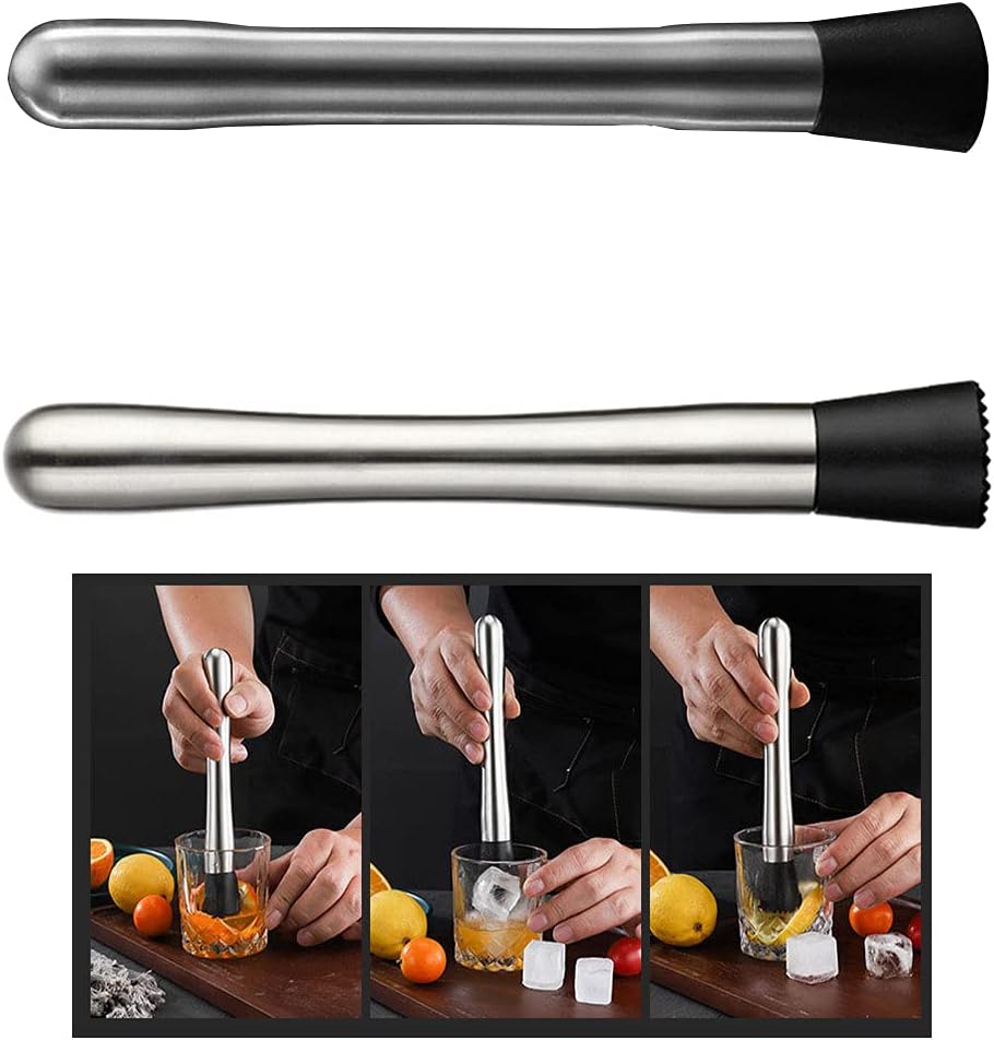 Omnipotent 8.26/8.46Inches Stainless Steel Fruit Crusher, Lemon Hammer Stirred for Mojitos and Drinks Lemon Hammer