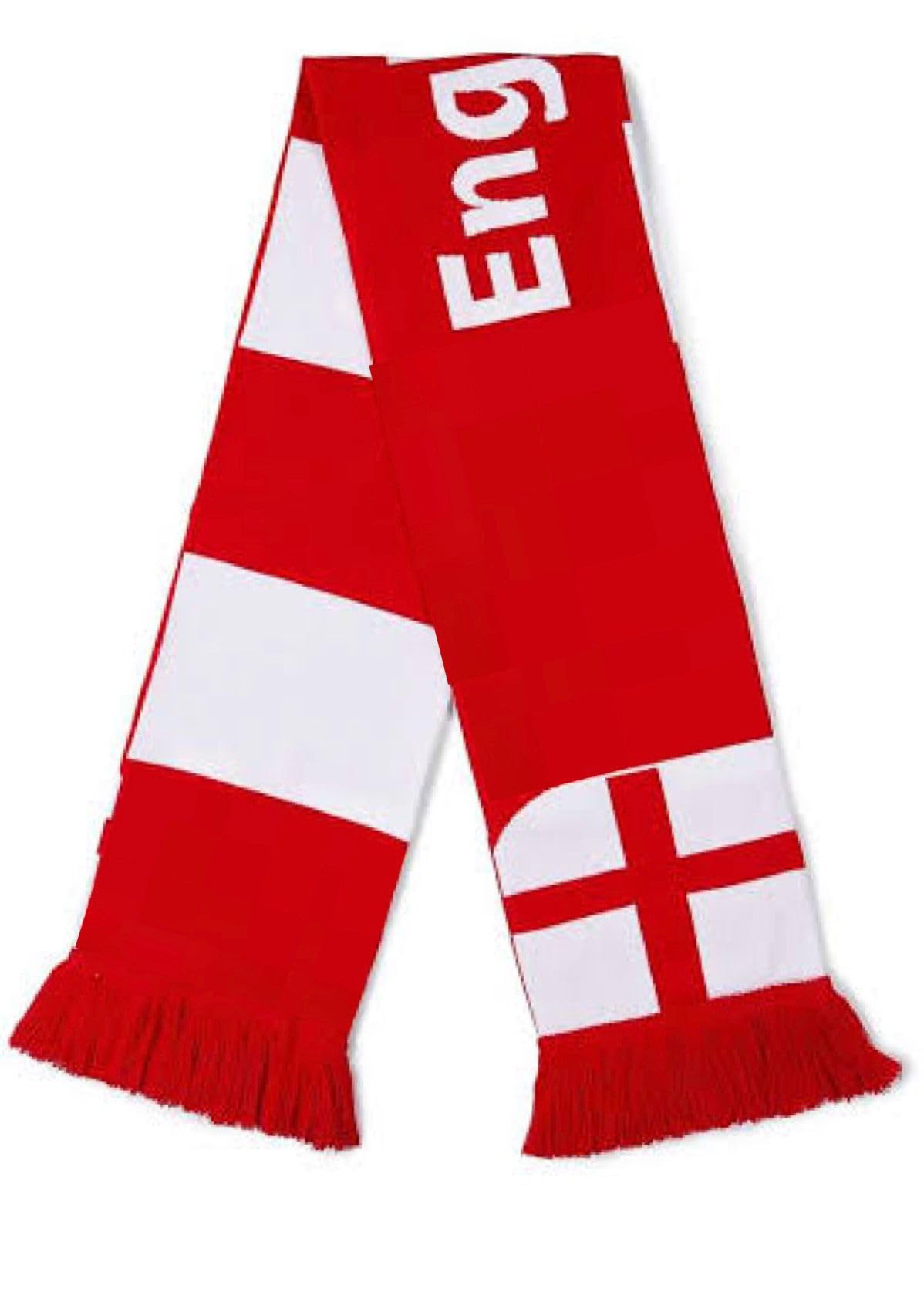 England Official Football National Team Scarf Classic Red and White Bar Supporter Scarf England Lions World Cup Biggest Fan Gear 2026 Its Coming Home